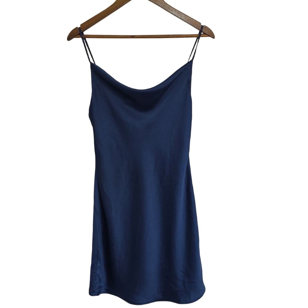 Urban Outfitters Navy Blue  Womens Sz Small Cowl Neck Slip Dress